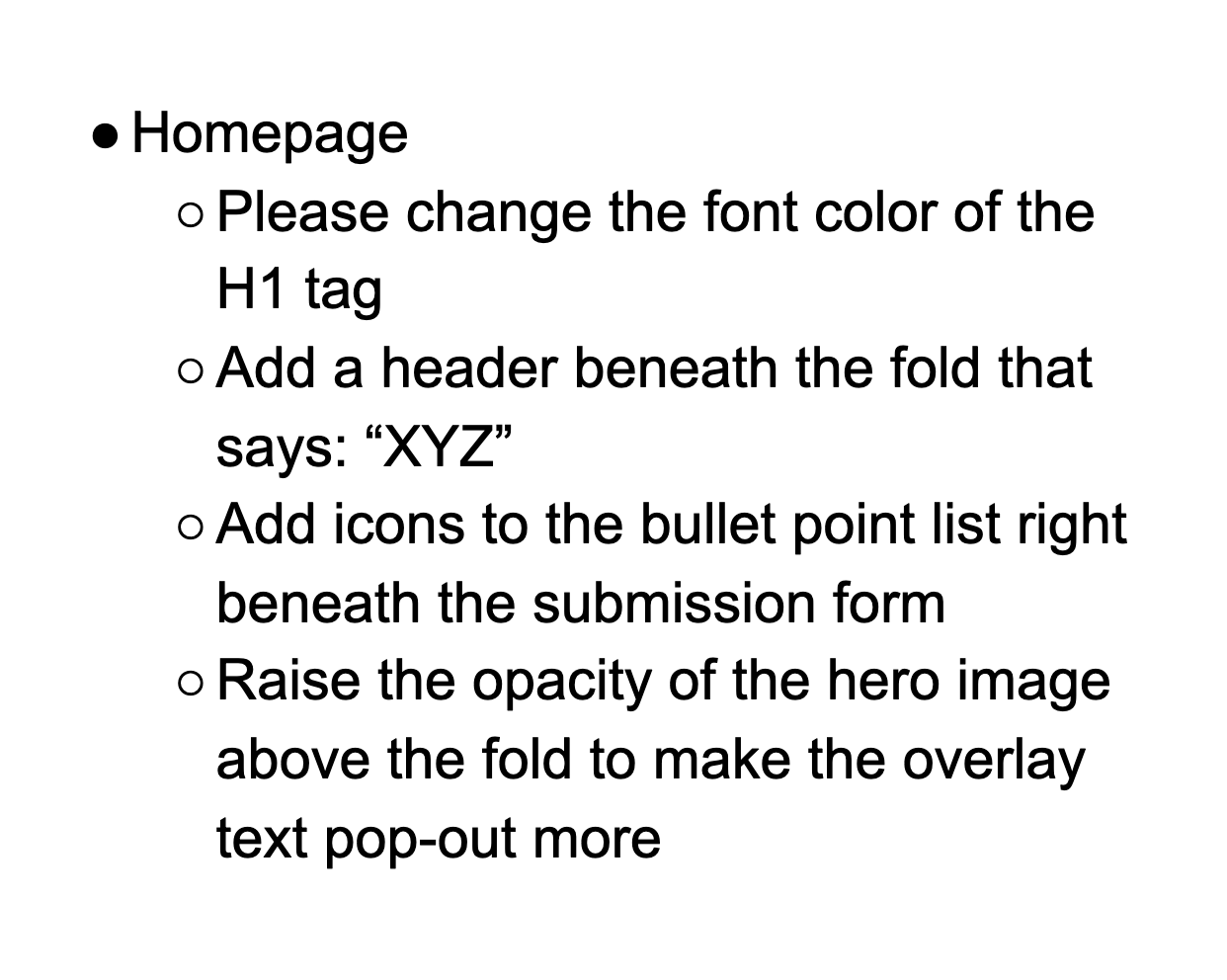 bullet point feedback